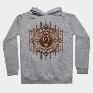 q letter in vintage gold art nouveau style monograms initials Hoodie